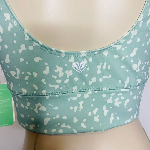 Forever 21 Long Line Sports Bra LARGE Jade Square Neck Moisture Wicking Gym NWT - Picture 3 of 9